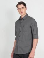 U.S. Polo Assn. Denim Co. Men Grey Slim Fit Pure Cotton Casual Shirt