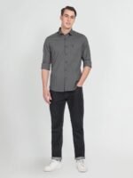 U.S. Polo Assn. Denim Co. Men Grey Slim Fit Pure Cotton Casual Shirt