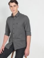 U.S. Polo Assn. Denim Co. Men Grey Slim Fit Pure Cotton Casual Shirt