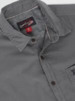 U.S. Polo Assn. Denim Co. Men Grey Slim Fit Pure Cotton Casual Shirt