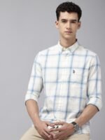 U.S. Polo Assn. Denim Co. Pure Cotton Slim Fit Checked Casual Shirt