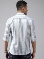 U.S. Polo Assn. Denim Co. Slim Fit Vertical Stripes Pure Cotton Casual Shirt