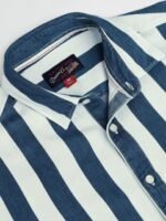 U.S. Polo Assn. Denim Co. Vertical Stripes Spread Collar Slim Fit Cotton Casual Shirt