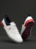 U.S. Polo Assn. Men Perforations PU Sneakers With Minimal Colourblocked Detail
