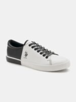 U.S. Polo Assn. Men White & Black Colourblocked PANAL Sneakers