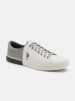 U.S. Polo Assn. Men White & Grey Colourblocked Sneakers