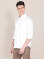 U.S. Polo Assn. Men White Pure Cotton Evening Satin Shirt