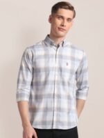 U.S. Polo Assn. Plaid Printed Button-Down Collar Pure Cotton Casual Shirt