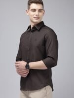 U.S. Polo Assn. Pure Cotton Self Design Tailored Fit Textured Casual Shirt
