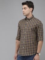 U.S. Polo Assn. Pure Cotton Tailored Fit Gingham Checks Opaque Casual Shirt