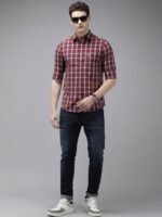 U.S. Polo Assn. Pure Cotton Tailored Fit Tartan Checks Opaque Casual Shirt