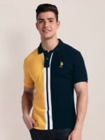 U.S. Polo Assn. Short Sleeves Cotton Striped Polo Collar Applique Slim Fit T-shirt