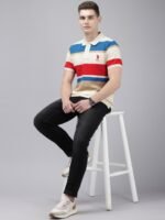 U.S. Polo Assn. Striped Polo Collar Pure Cotton Slim Fit T-shirt