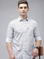 U.S. Polo Assn. Tailored Fit Opaque Printed Pure Cotton Casual Shirt