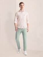 U.S. Polo Assn. Textured Self Design Spread Collar Casual Shirt