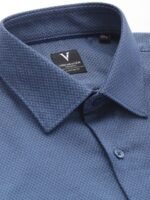 Van Heusen Custom Fit Self Design Opaque Formal Shirt