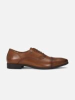 Van Heusen Men Brown Solid Leather Formal Oxford