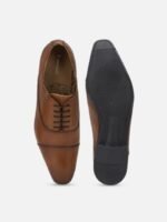 Van Heusen Men Brown Solid Leather Formal Oxford