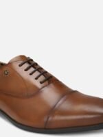 Van Heusen Men Brown Solid Leather Formal Oxford