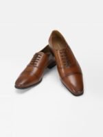 Van Heusen Men Brown Solid Leather Formal Oxford