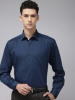 Van Heusen Pure Cotton Custom Fit Self Striped Opaque Formal Shirt