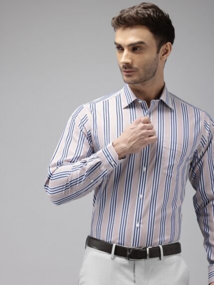 Van Heusen Pure Cotton Custom Fit Striped Formal Shirt