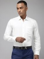 Van Heusen Pure Cotton Self Design Slim Fit Textured Formal Shirt