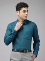 Van Heusen Pure Cotton Self Design Slim Fit Textured Formal Shirt