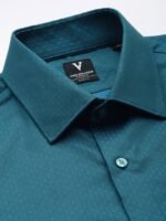 Van Heusen Pure Cotton Self Design Slim Fit Textured Formal Shirt