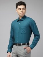 Van Heusen Pure Cotton Self Design Slim Fit Textured Formal Shirt