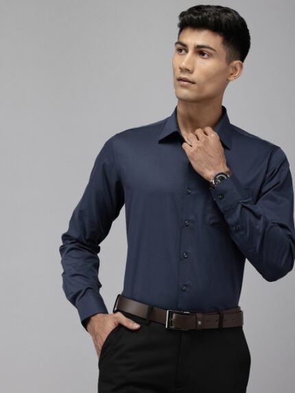 Van Heusen Pure Cotton Slim Fit Opaque Formal Shirt