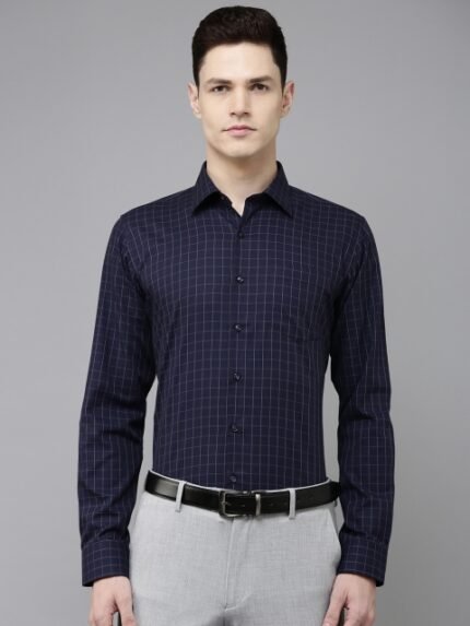 Van Heusen Slim Fit Checked Pure Cotton Formal Shirt