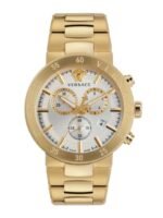 Versace Men Brass Embellished Dial & Stainless Steel Bracelet Style Straps Analogue Watch VEPY00820