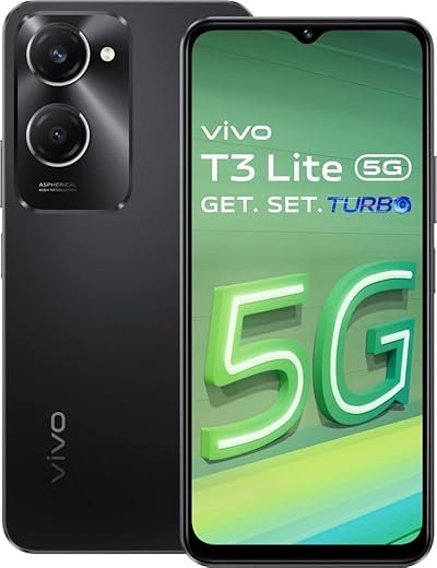 Vivo T3 Lite 5G Smartphone (Majestic Black, 6GB Ram 128GB Storage)