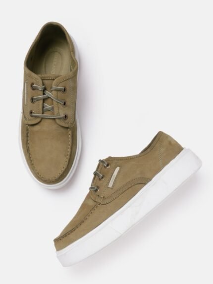 Woodland Men Round-Toe Everyday Nubuck Sneakers