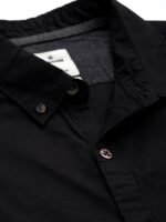 WROGN Men Black Solid Slim Fit Pure Cotton Casual Shirt