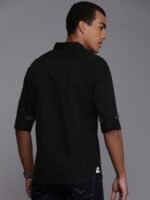 WROGN Men Black Solid Slim Fit Pure Cotton Casual Shirt