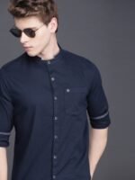 WROGN Men Navy Blue Slim Fit Casual Shirt