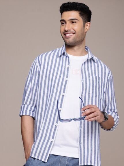 WROGN Men Striped Casual Shirt