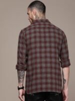 WROGN Pure Cotton Slim Fit Tartan Checked Casual Shirt