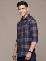 WROGN Pure Cotton Slim Fit Tartan Checks Opaque Casual Shirt