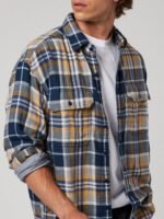 AMERICAN EAGLE OUTFITTERS Tartan Checks Spread Collar Long Sleeve Cotton Casual Shirt