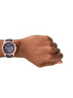 Armani Exchange Men Blue Dial & Blue Leather Straps Analogue Watch