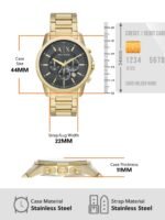 Armani Exchange Men Grey Dial & Gold Toned Stainless Steel Straps Analogue Watch AX1721