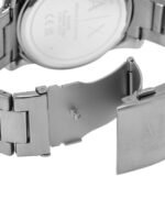 Armani Exchange Men Grey Dial & Gunmetal Toned Stainless Steel Bracelet Style Straps Analogue Watch