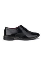 BERSACHE Men Textured Leather Formal Oxfords