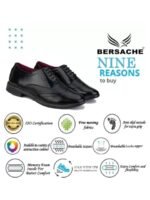 BERSACHE Men Textured Leather Formal Oxfords