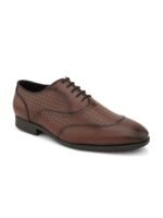 birgos Men Textured Round Toe Lace-Up Formal Oxfords Shoes