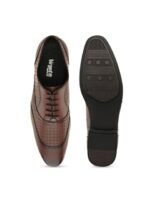 birgos Men Textured Round Toe Lace-Up Formal Oxfords Shoes