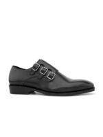 BLUBRD Men Leather Formal Monk Shoes